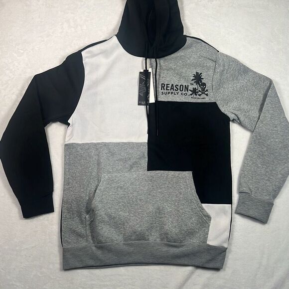 Reason brand long Sleeve‎ skull Print Hoodie pullover sweater Men Large NWT - Picture 1 of 6